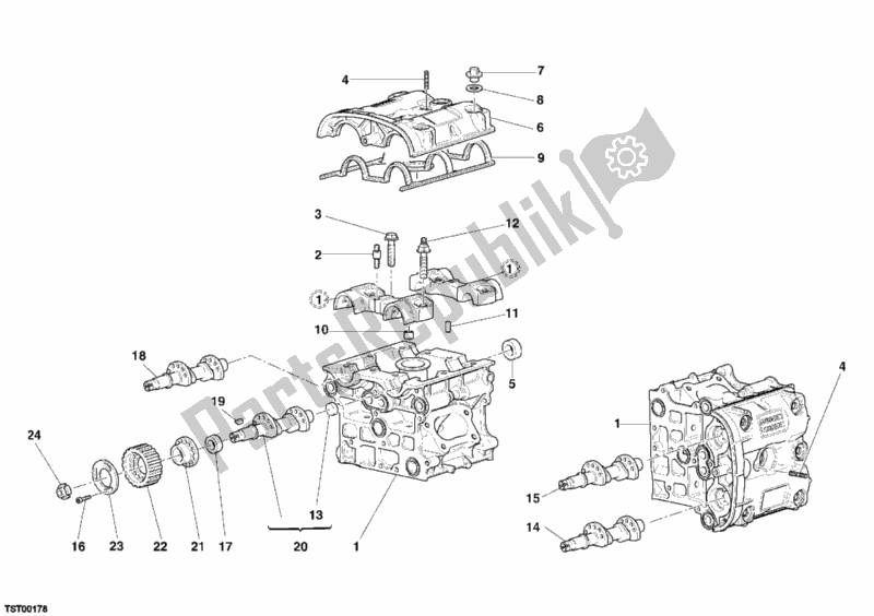 Tutte le parti per il Testata del Ducati Superbike 749 Dark 2005